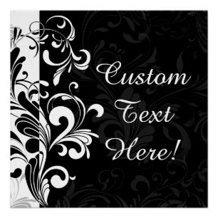 Poster Soirée de la fontaine noire blanche