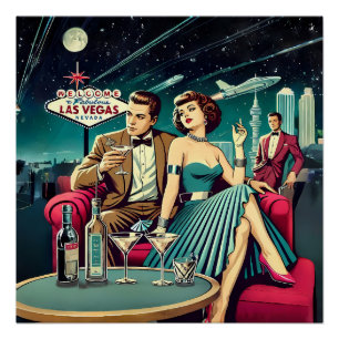Poster Soirée Martini Las Vegas Age Spatial