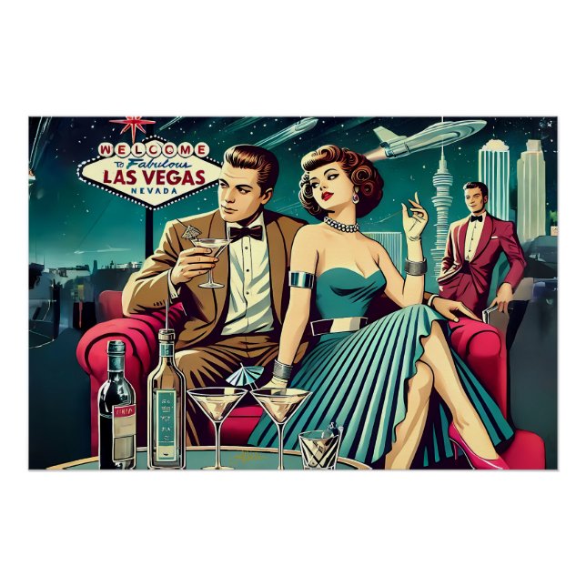 Poster Soirée Martini Las Vegas Age Spatial (Devant)