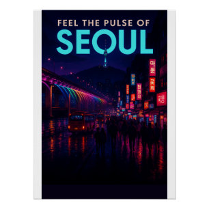 Poster Soirées Séoul - La Ville Qui Ne Dort Jamais Art