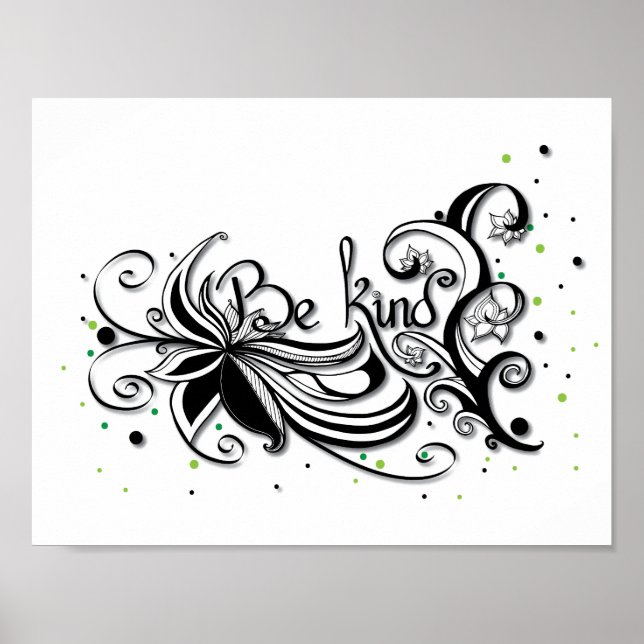 Poster SOIS GENTIL ! Citation calligraphie inspirante (Devant)