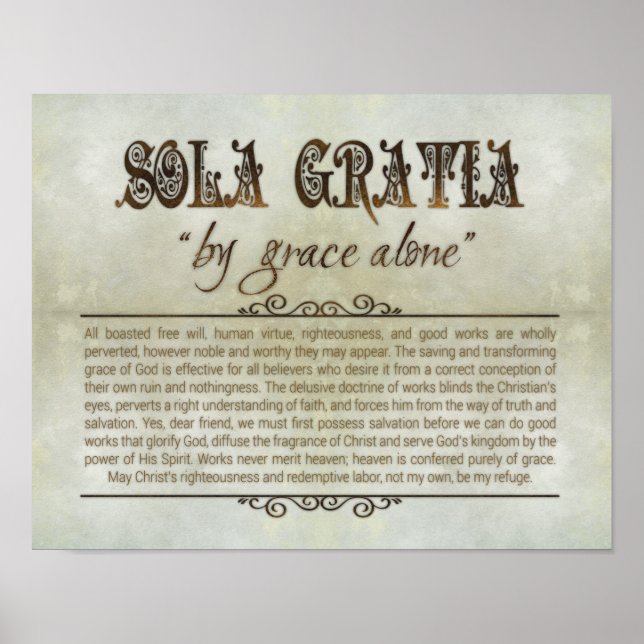 Poster "SOLA GRATIA" 14x11 (Archival, Matte) (Devant)