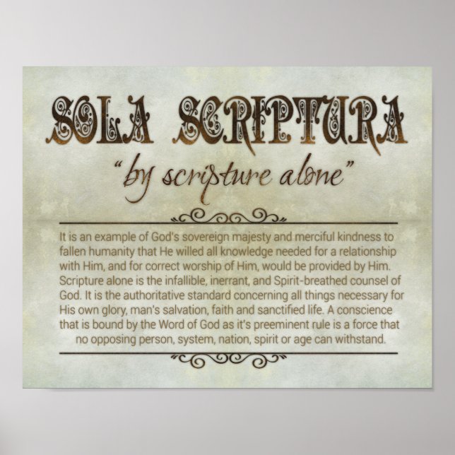 Poster "SOLA SCRIPTURA" 14x11 (Archival, Matte) (Devant)