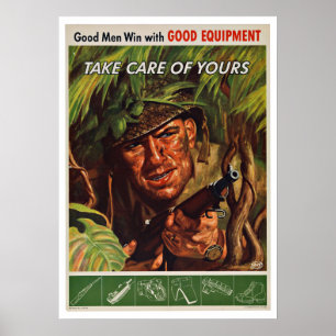 Poster Soldat 2ème guerre mondiale - Patriotisme Vintage