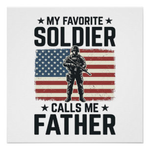 Poster Soldat Patriotique Père Chemise Vintage Vector Des