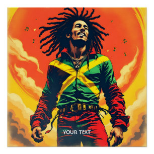 Poster Soleil Fantastique Drapeau Jamaïcain Mignon