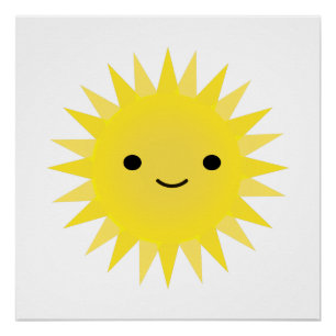 Poster Soleil souriant Cute Kawaii