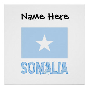 Poster Somalie Drapeau somalien Noir Personnalisation