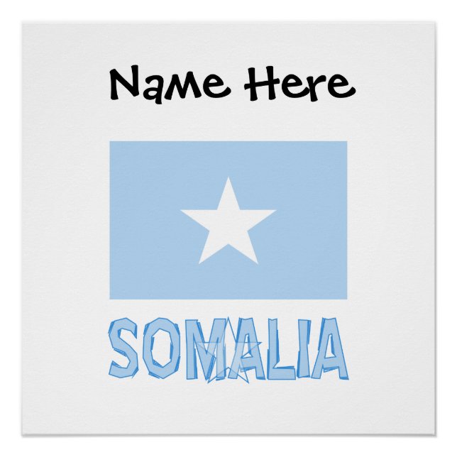 Poster Somalie Drapeau somalien Noir Personnalisation (Devant)