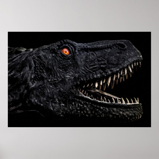 Poster sombre de la tête Trex Dinosaur (Devant)