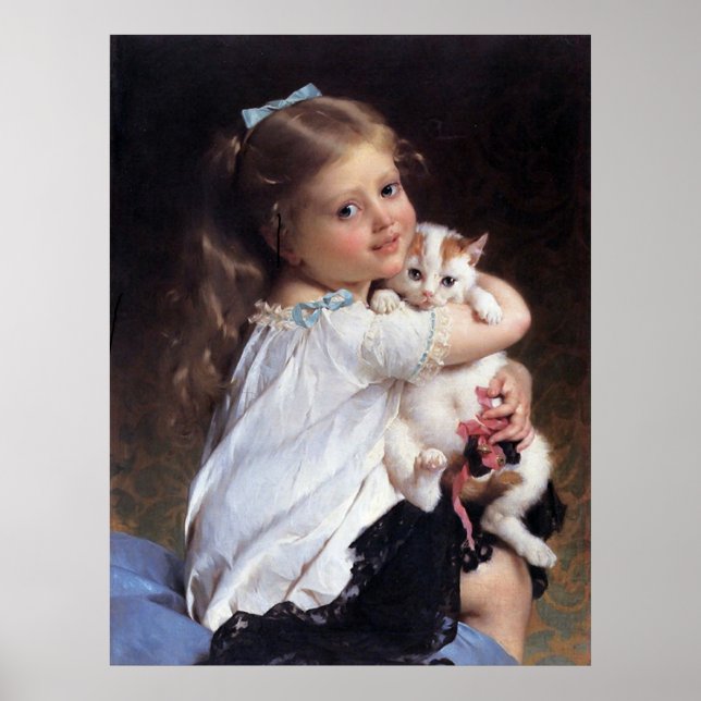 Poster Son meilleur ami | Petite fille avec chaton (Devant)