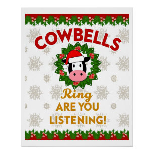 Poster Sonnailles de vache sonnez, écoutez-vous Noël Drôl