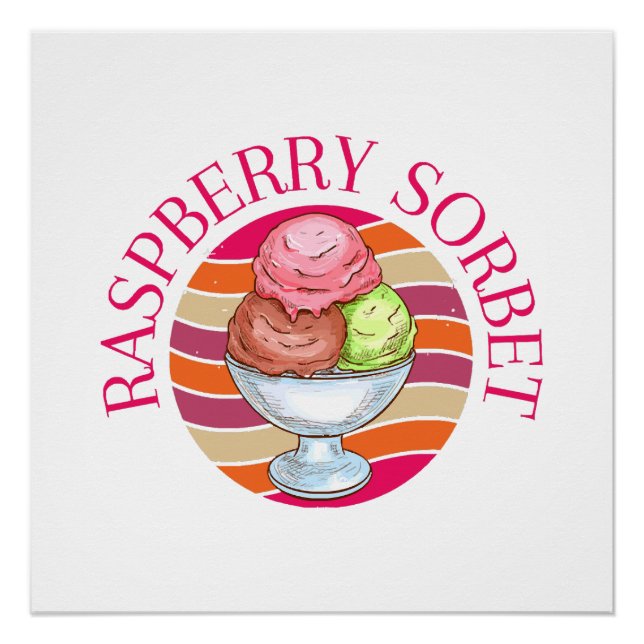 Poster Sorbet de framboise (Devant)