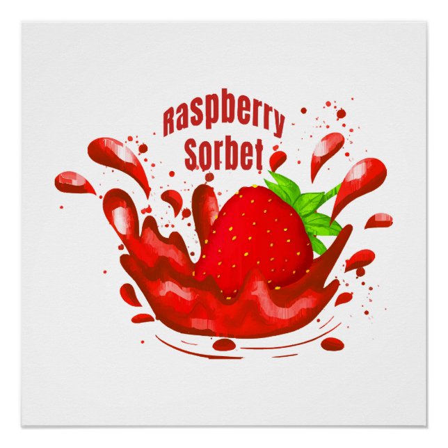 Poster Sorbet framboise (Devant)