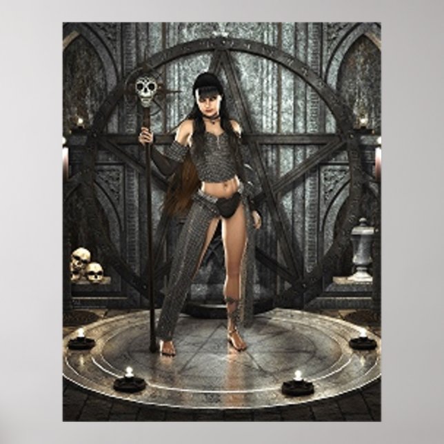 Poster Sorcière magique noire (Devant)