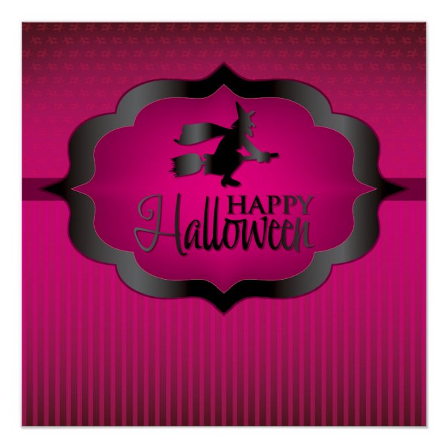 Poster Sorcière rose d'Halloween (Devant)