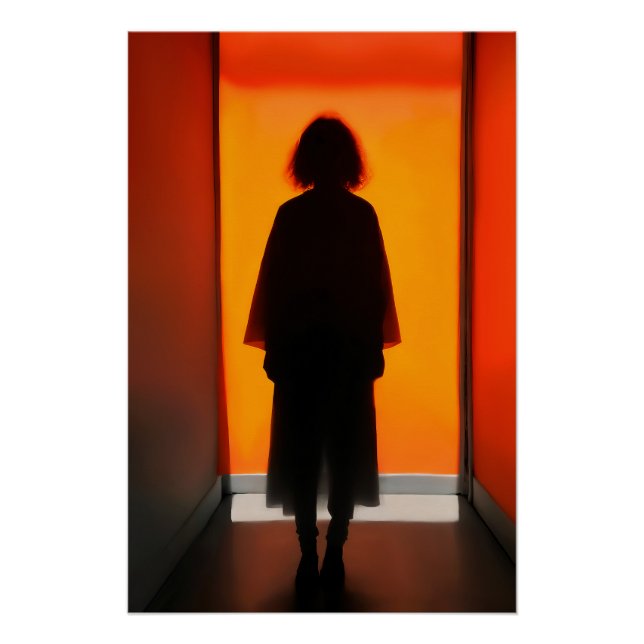 Poster Sortie en orange - Gras Silhouette (Devant)