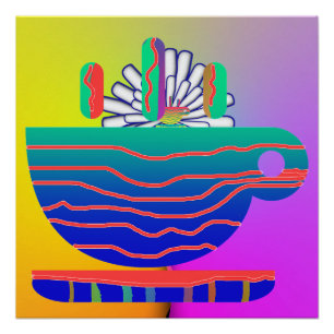 Poster Soucoupe arc-en-ciel