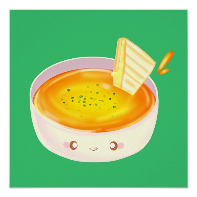Poster Soupe Tomate Et Sandwich Au Fromage Grillé (Devant)