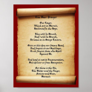 Poster Soupes de prière de bière Taverne