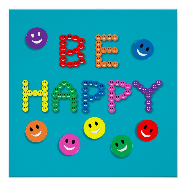 Poster sourire heureux visage vie joie paix grâce (Devant)