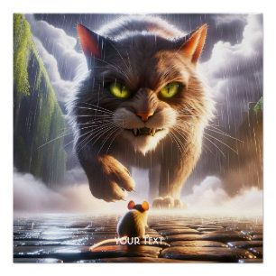 Poster Souris Et Chat Imaginaire
