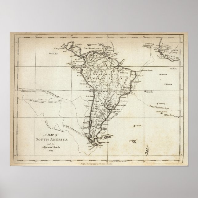 Poster South America and the Adjacent Islands (Devant)