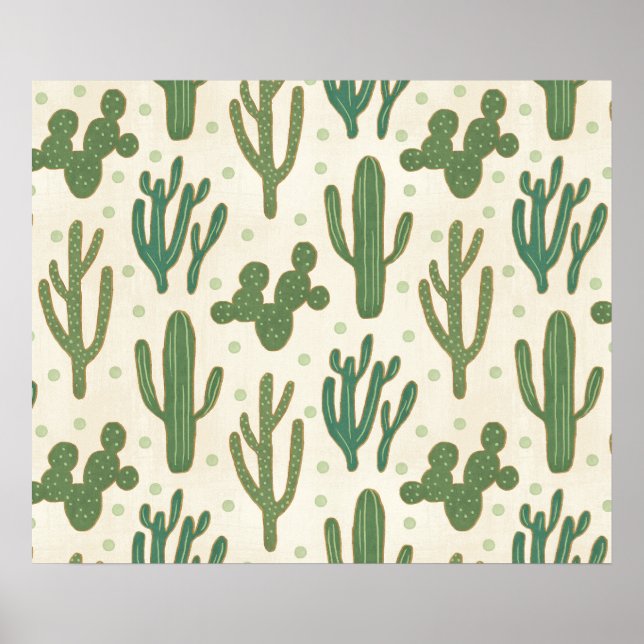 Poster Southwest Geo Step | Desert Cactus Pattern (Devant)