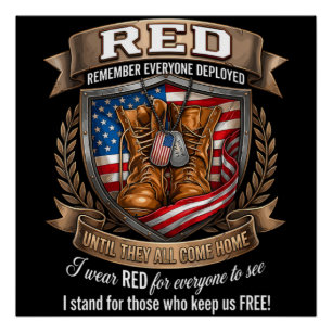 Poster Souvenez-vous de tous les militaires déployés Red