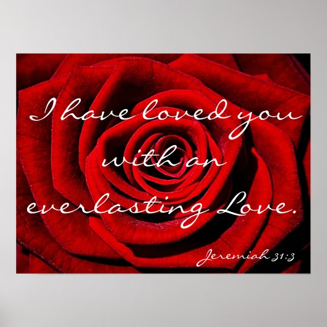 Poster Souvenir de verset de la Bible de l'amour éternel (Devant)