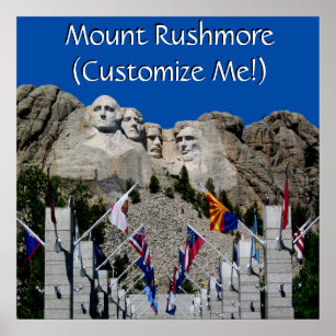 Poster Souvenir photo personnalisable Mount Rushmore
