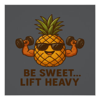 Poster Soyez doux Soulevez lourd Gym Fitness Pineapple Dr
