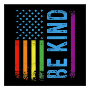 Poster Soyez Gentil Lgbt Lgbtq Fierté Gay Arc-en-ciel