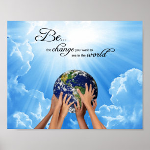 Poster Soyez le changement - Gandhi