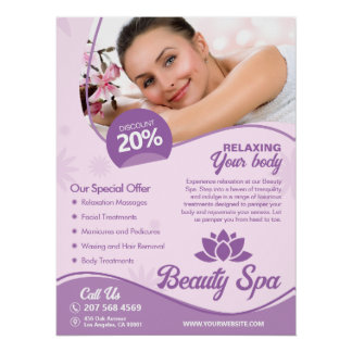 Poster Spa rose, Centre de bien-être, Salon de beauté bri