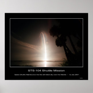 Poster Space Shuttle Atlantis arcs dans le noir encore