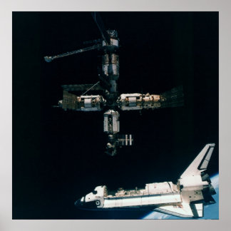 Poster Space Shuttle Atlantis avec MIR