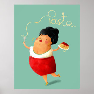 Poster Spaghetti Donna italienne