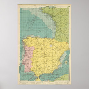 Poster Spain, Portugal, Western France