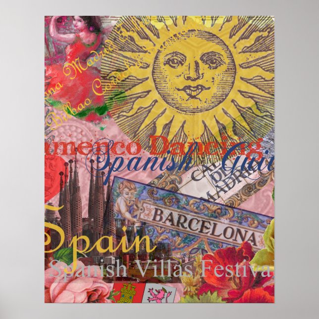 Poster Spain Sunshine Spanish Travel Vacation  (Devant)