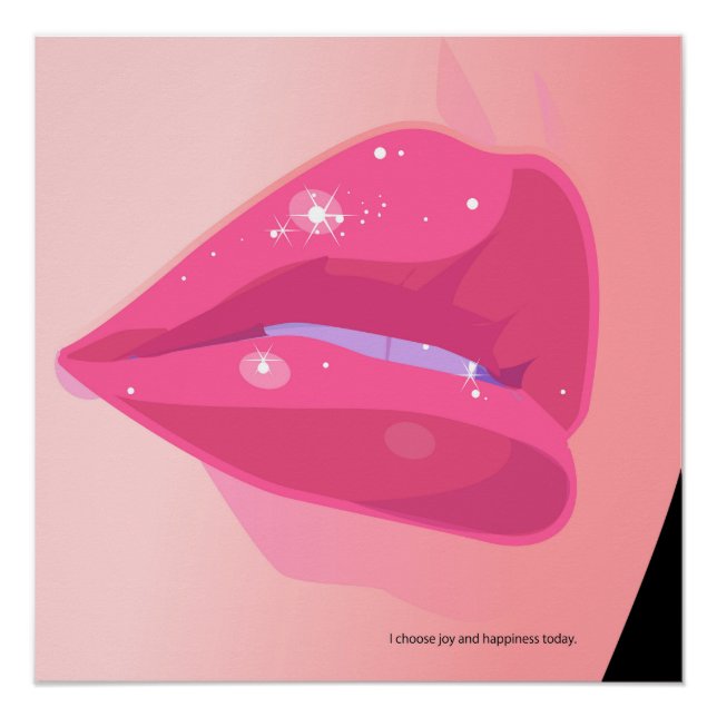 Poster Sparkling Pink Lips (Devant)