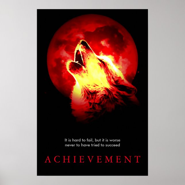 Poster spécial unique Motivational Wolf Imprimer (Devant)