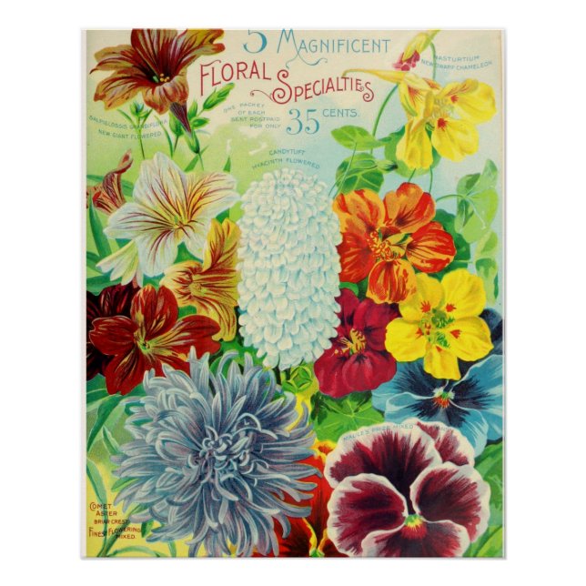 Poster Spécialités florales vintages (Devant)