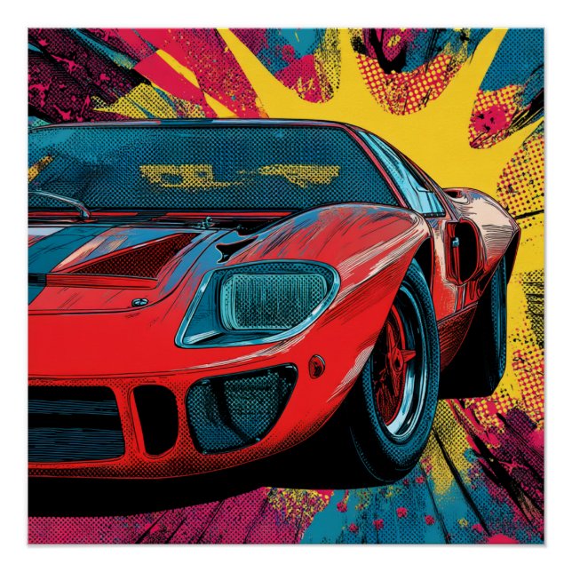 Poster Speed & Splatter – The Ford GT40 Gulf Legacy (Devant)