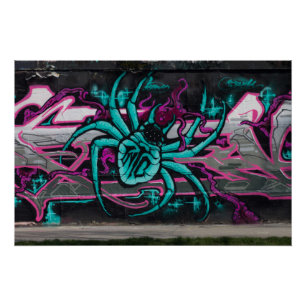 Poster Spider Turquoise
