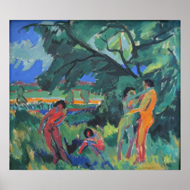 Poster Spielende nackte Menschen (Devant)