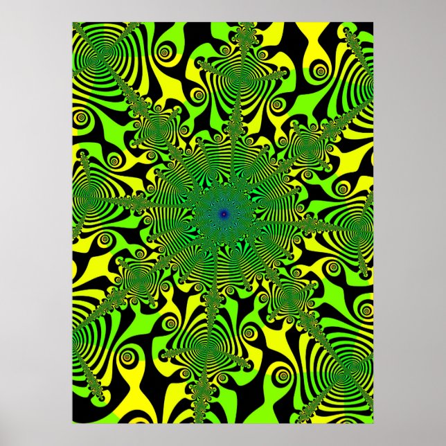 Poster Spinner en vert et jaune (Devant)