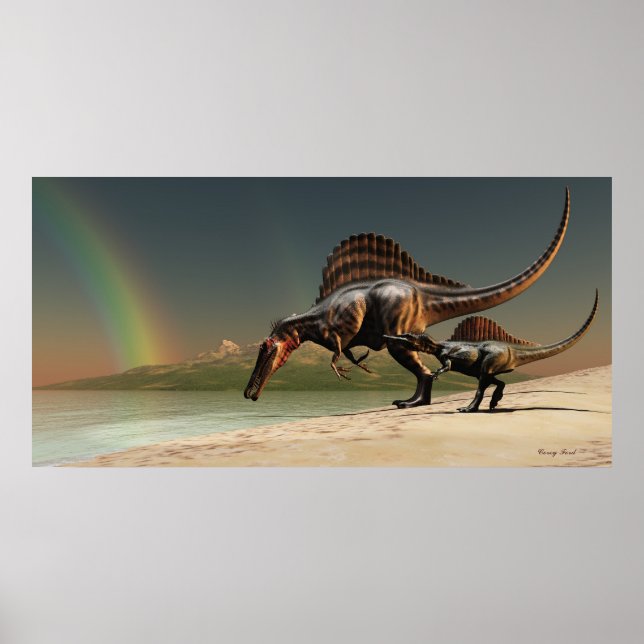 Poster Spinosaurus Rainbow Print (Devant)