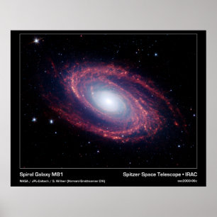 Poster Spiral Galaxy M81 – Spitzer Space Telescope