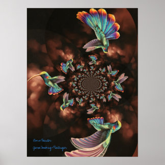Poster Spiral Hummingbird